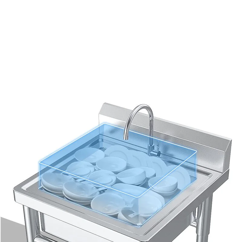 Commercial Kitchen Kitchen - Kitchen Sink—Commercial Cafeteria and Restaurant Double-Basin