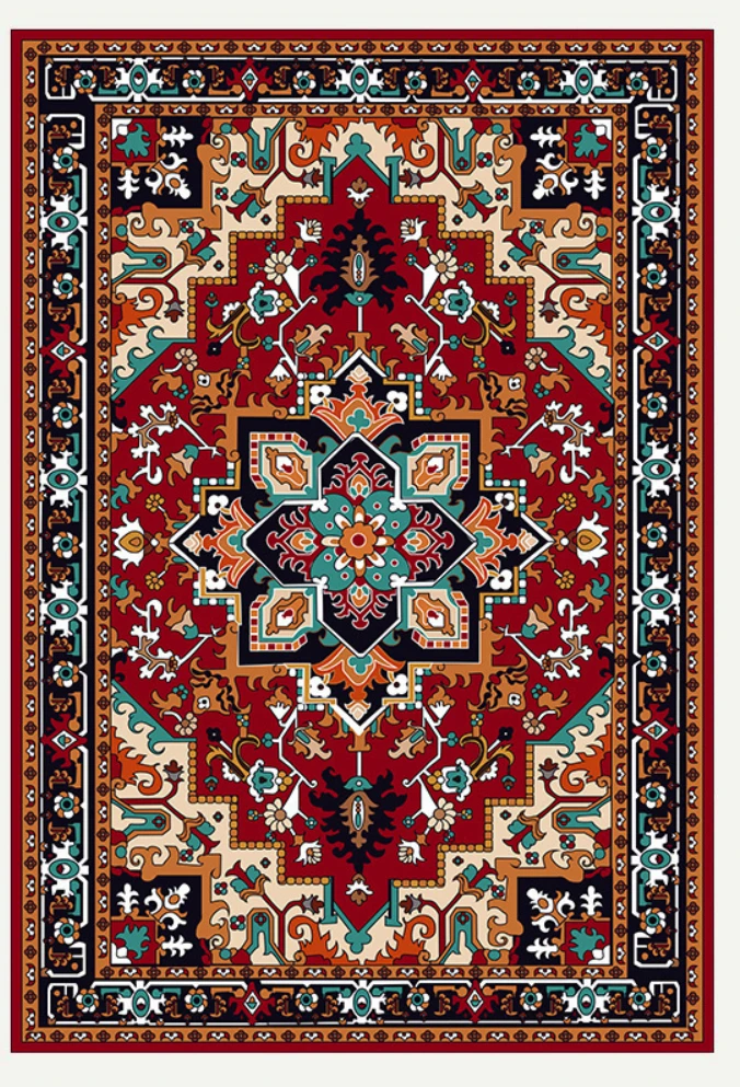 Commercial Kitchen Design - Red Turkish Vintage Design Carpet for