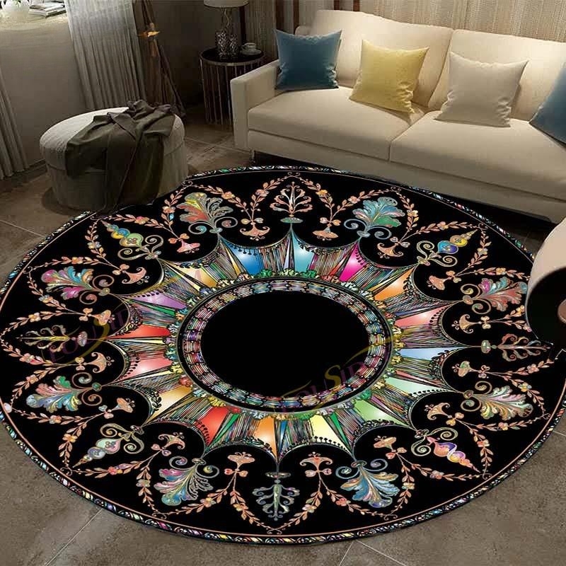 Kitchen Flooring Commercial - Vintage Mandala Round Carpet Geometric Floral