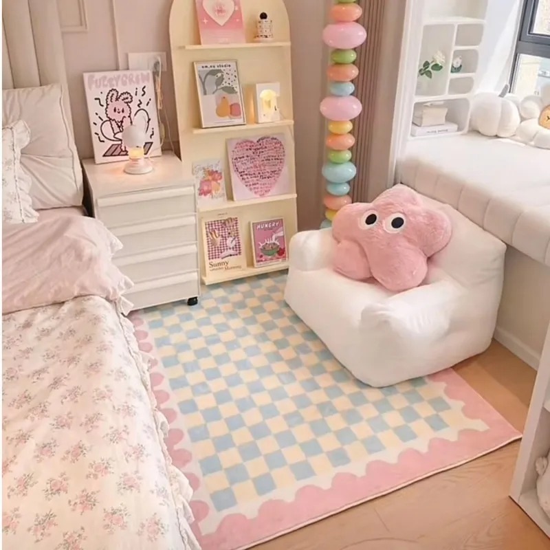 Pink Blue Checkerboard Bedside - Commercial Dishwasher Table ulasan dan harga