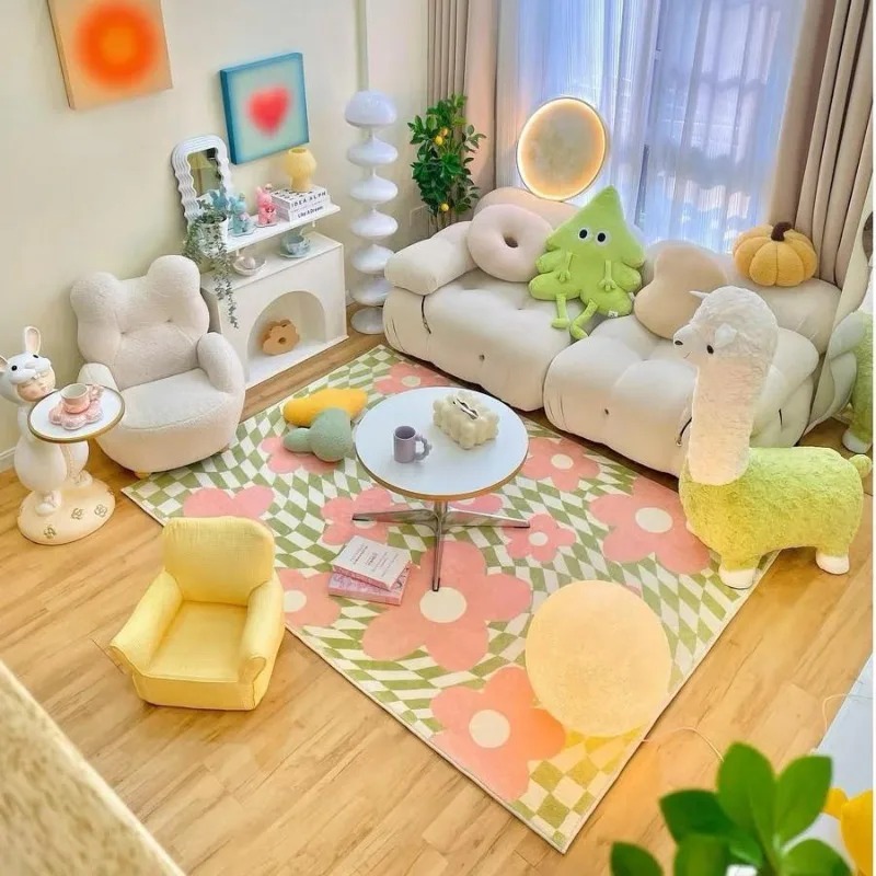 Pink Blue Checkerboard Bedside - Commercial Dishwasher Table ulasan dan harga