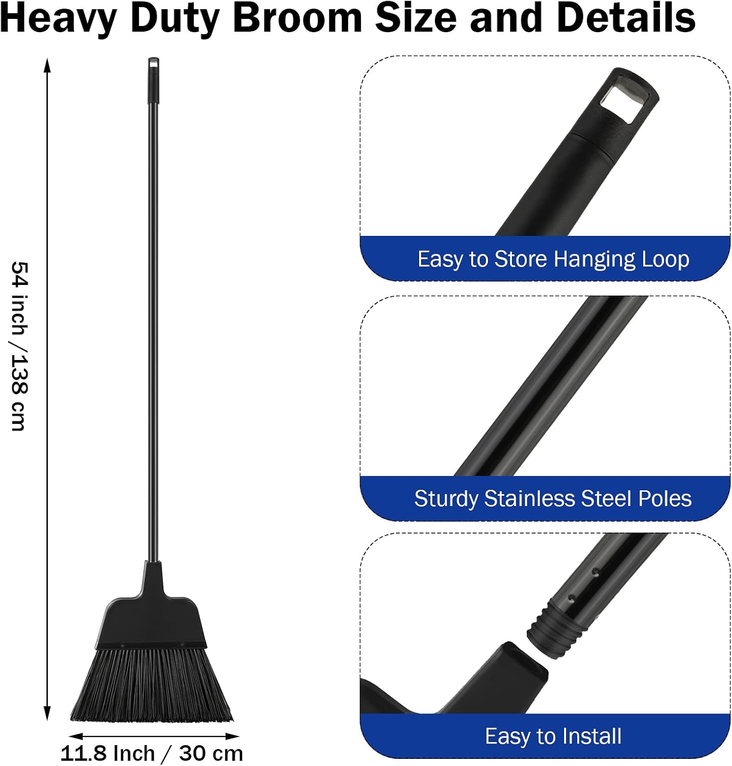 8 Pcs Outdoor Broom for Floor  - Commercial Kitchen Broom ulasan dan harga