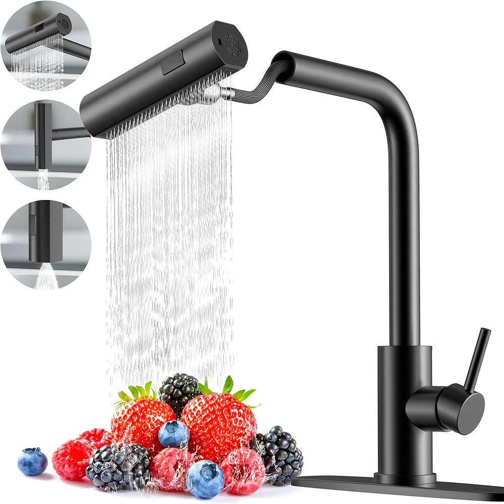 1 PC Black Kitchen Faucet With - Commercial Kitchen Taps ulasan dan harga