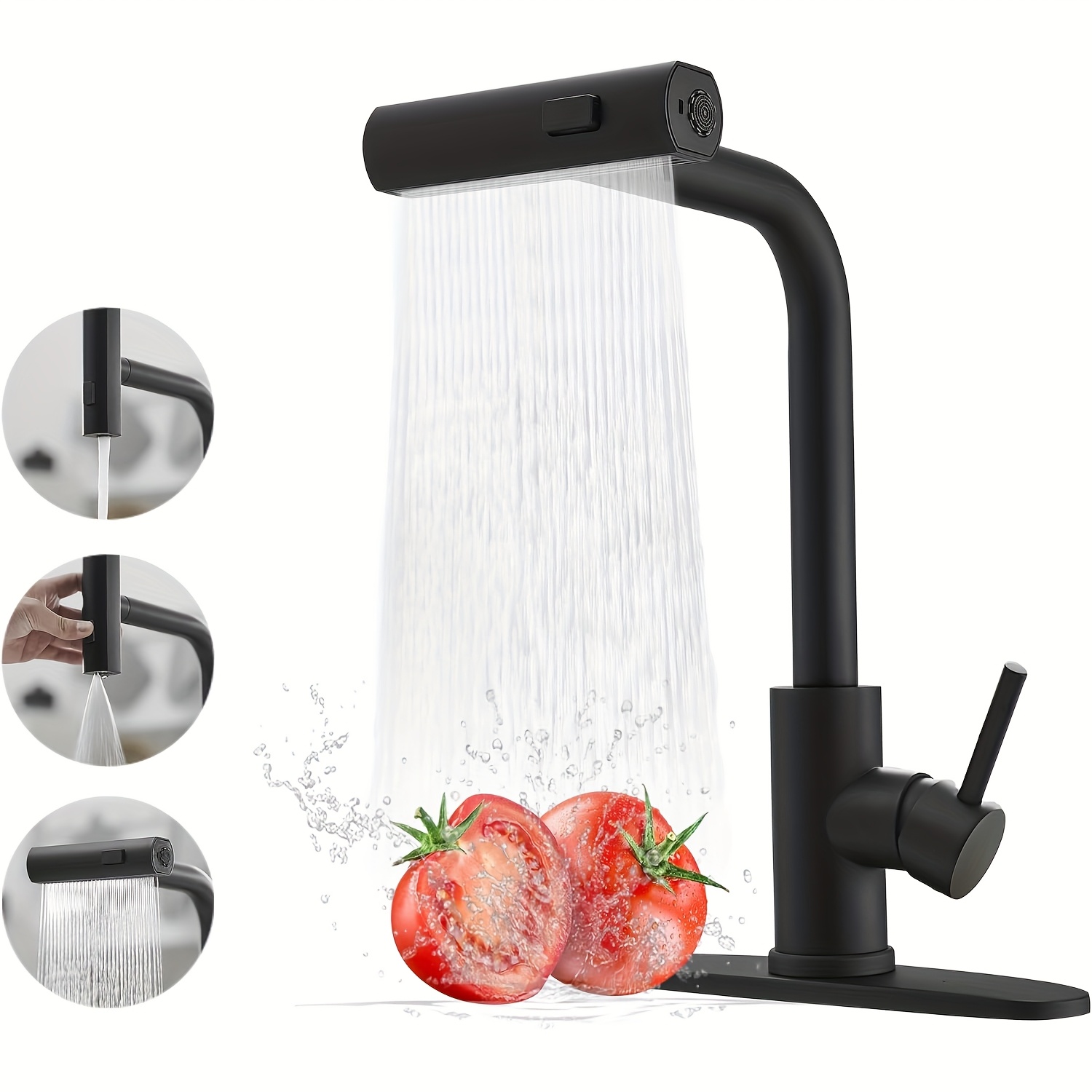 1 PC Black Kitchen Faucet With - Commercial Kitchen Taps ulasan dan harga