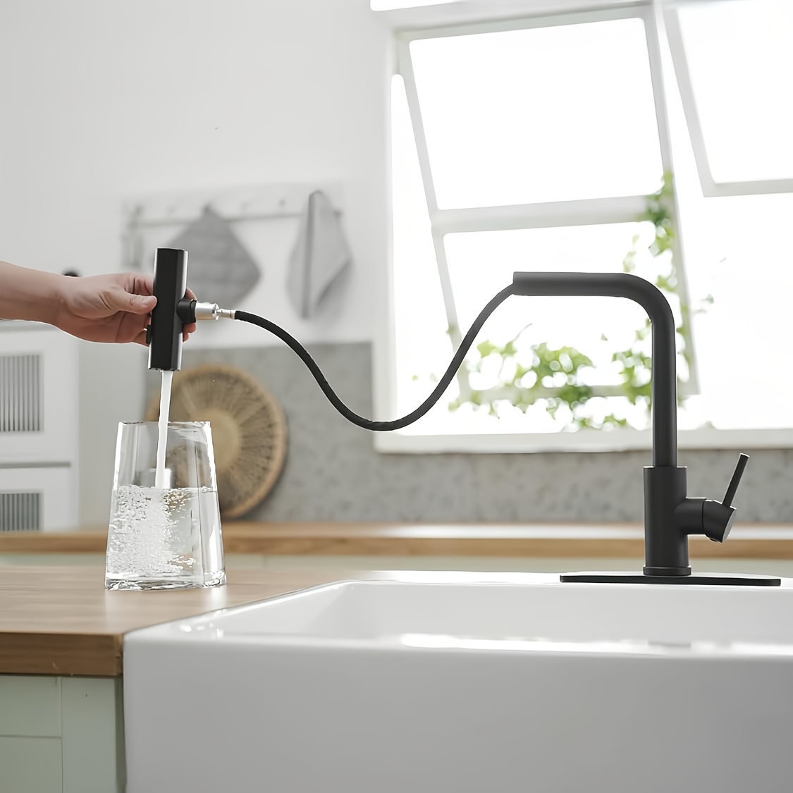 1 PC Black Kitchen Faucet With - Commercial Kitchen Taps ulasan dan harga