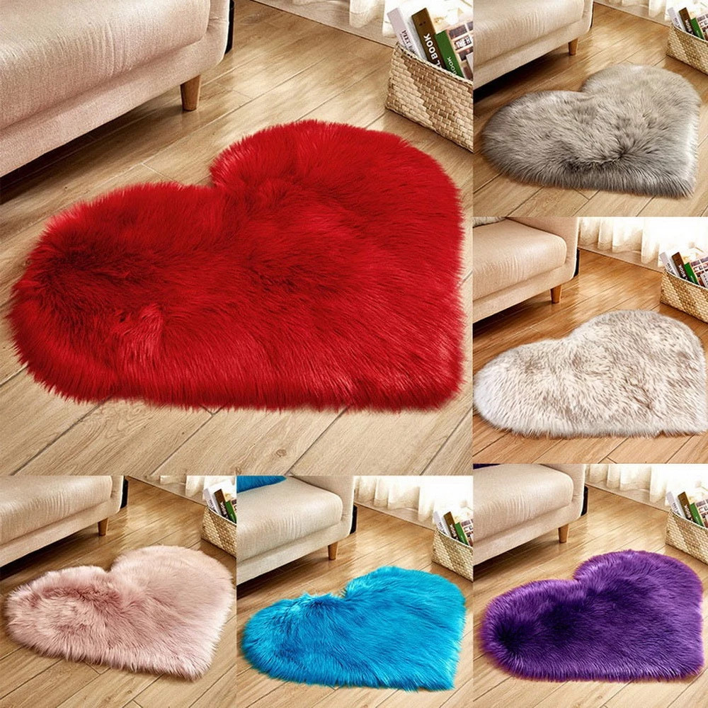 Furry Solid Color Heart Rug Be - Commercial Dishwasher Table ulasan dan harga