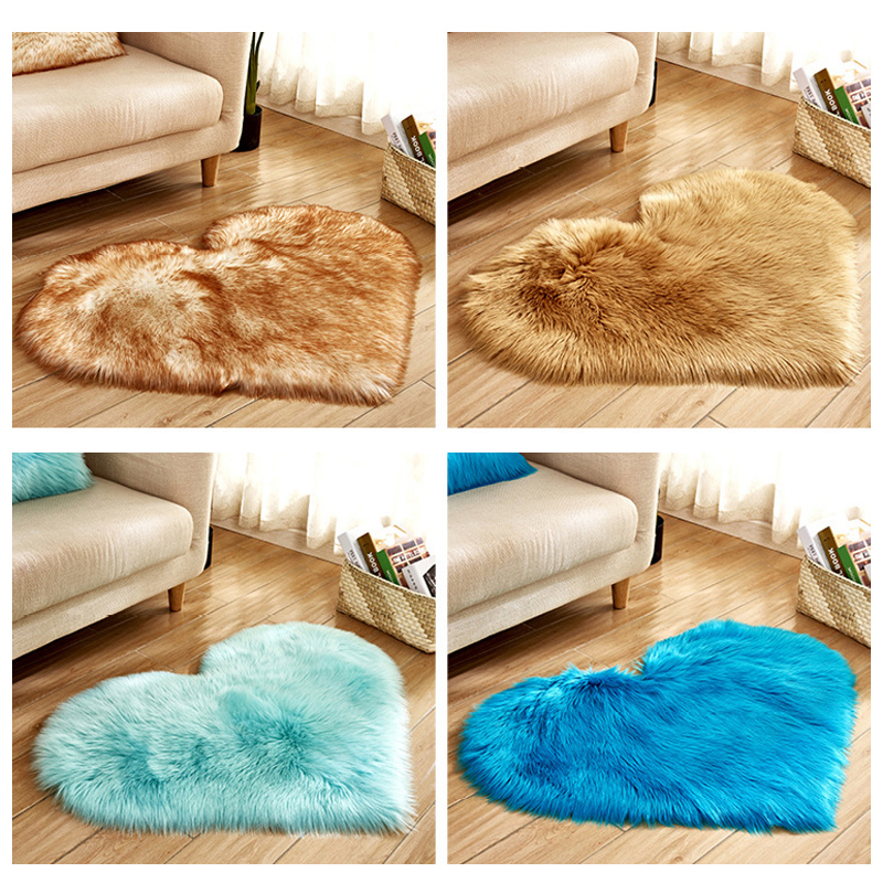 Furry Solid Color Heart Rug Be - Commercial Dishwasher Table ulasan dan harga