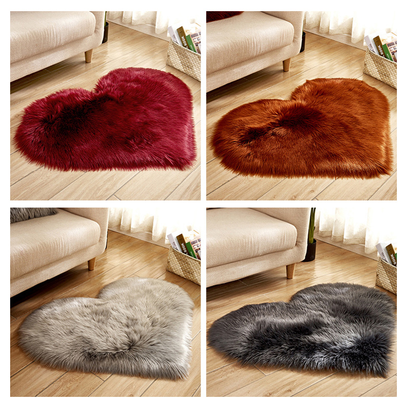 Furry Solid Color Heart Rug Be - Commercial Dishwasher Table ulasan dan harga