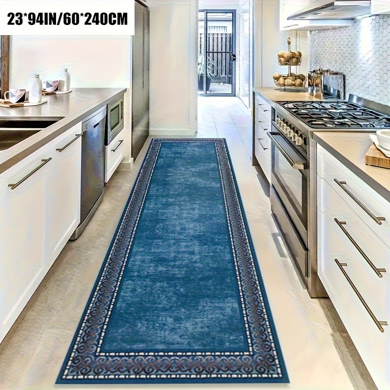 Blue Long Runner Rugs Bohe Car - Kitchen Flooring Commercial ulasan dan harga